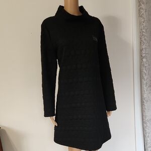 Y-3 Black Textured Long Sleeve Dress
